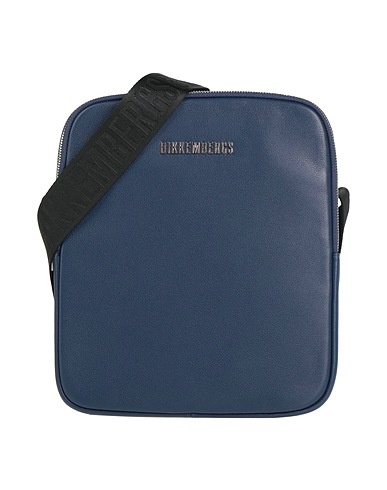 BIKKEMBERGS Across-body bag Navy blue Calfskin