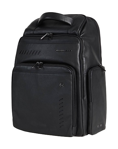 PIQUADRO Backpacks Black Cow leather, EVA (Ethylene - Vinyl - Acetate), Nylon, Polyester, Metal