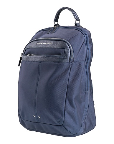 PIQUADRO Rucksacks Navy blue Cow leather, EVA (Ethylene - Vinyl - Acetate), Nylon, Polyester, Metal