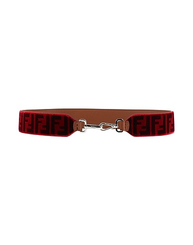 FENDI Bag accessories & charms Red Textile fibers, Calfskin