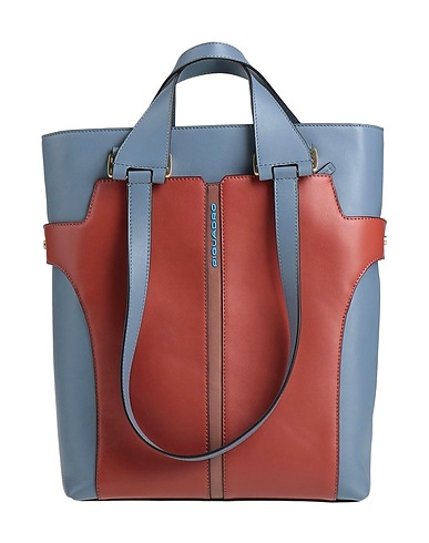 PIQUADRO Handbag Slate blue Cow leather, EVA (Ethylene - Vinyl - Acetate), Nylon, Polyester, Metal
