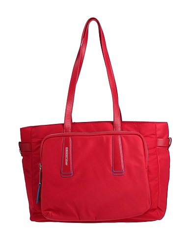 PIQUADRO Shoulder bag Red Textile fibres, Leather