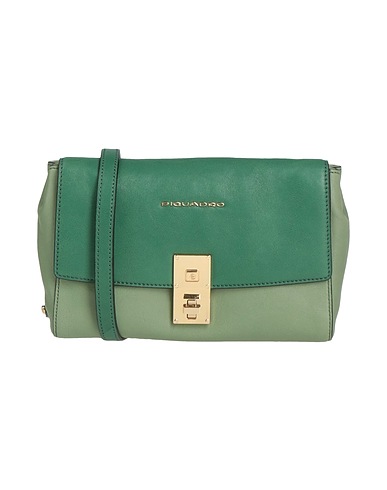 PIQUADRO Borsa a tracolla Verde chiaro Pelle di bovino, Metallo