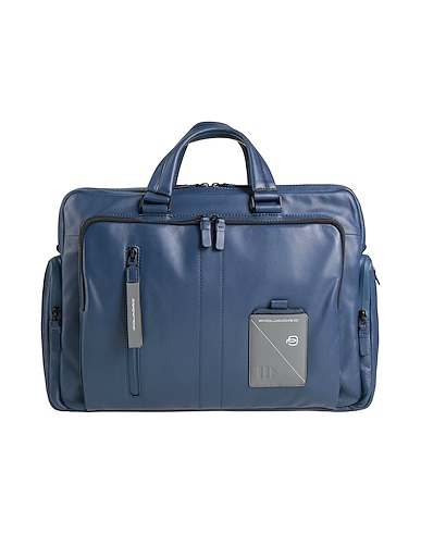 PIQUADRO Handbag Bright blue Cow leather, Nylon, Polyester, Metal