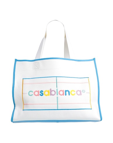 CASABLANCA Shoulder bag White 100% Polyester, Leather