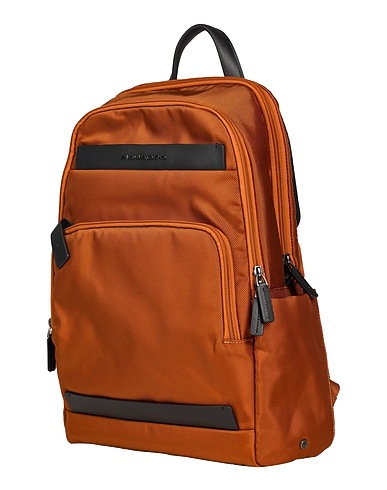 PIQUADRO Backpacks Tan Cow leather, EVA (Ethylene - Vinyl - Acetate), Nylon, Polyester, Metal
