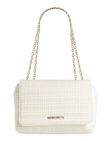 NO SECRETS Shoulder bag Off white 70% Polyester, 30% Wool