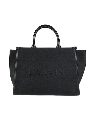 LANVIN Handbag Black Textile fibers, Leather