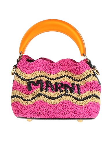 MARNI Handbag NO VACANCY INN Fuchsia Textile fibres, Leather