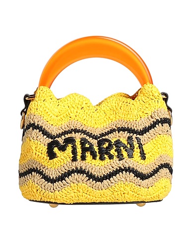 MARNI ハンドバッグ NO VACANCY INN イエロー 紡績繊維 / 革（なめし加工）