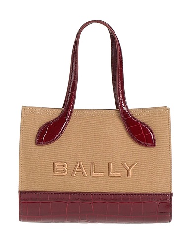 BALLY Handbag Camel Leather, Textile fibres