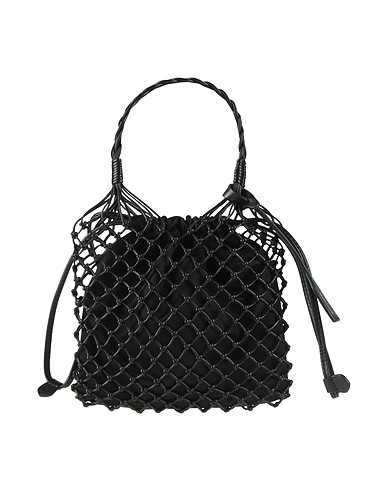 MOSCHINO Handbag Black Leather, Textile fibers