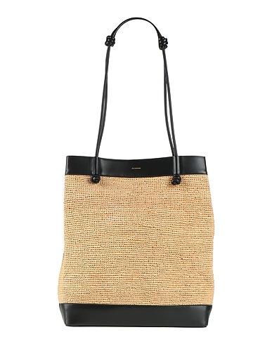 JIL SANDER Shoulder bag Sand Leather, Straw