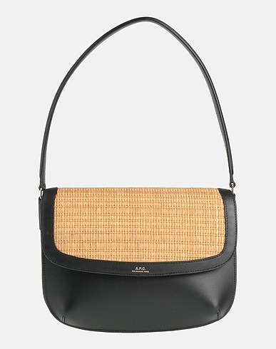 A.P.C. Bolso de mano Negro 100% Vaqueta, Algodón, Viscosa