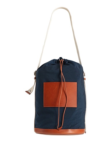 JIL SANDER Shoulder bag Navy blue Textile fibres, Leather