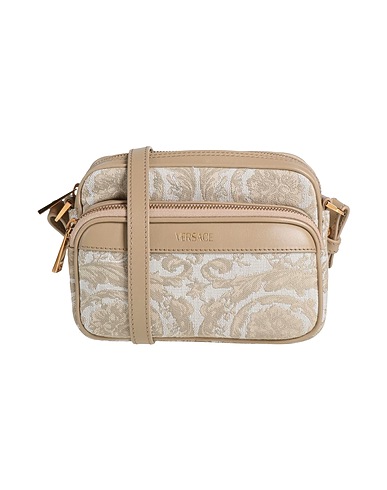 VERSACE Across-body bag Beige 54% Polyamide, 39% Cotton, 7% Polyester, Calfskin