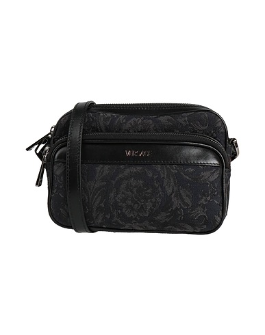 VERSACE Across-body bag Black 54% Polyamide, 39% Cotton, 7% Polyester, Calfskin