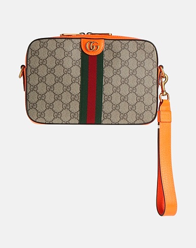 GUCCI HANDBAGS Beige Leather, Textile fibers