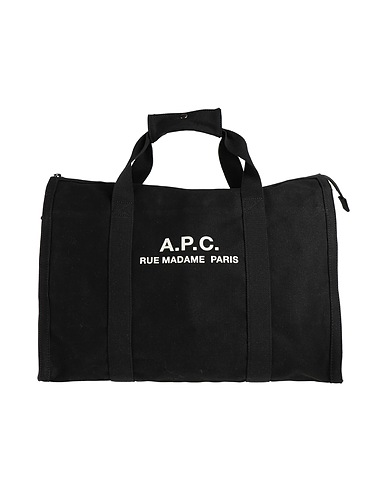 A.P.C. Borsa a mano Nero 100% Cotone, Vacchetta