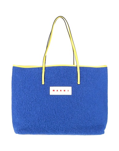 MARNI Handbag Blue 65% Wool, 35% Polyester, Cow leather