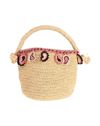 ALANUI Handbag Sand Natural raffia, Cotton