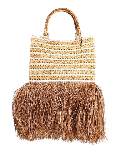 LA MILANESA Handbag Beige Natural raffia