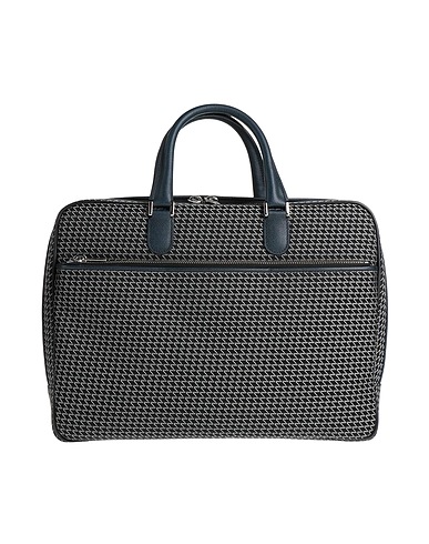 VALEXTRA Handbag Midnight blue Leather, Textile fibres