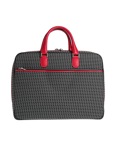 VALEXTRA Handbag Red Leather, Textile fibers