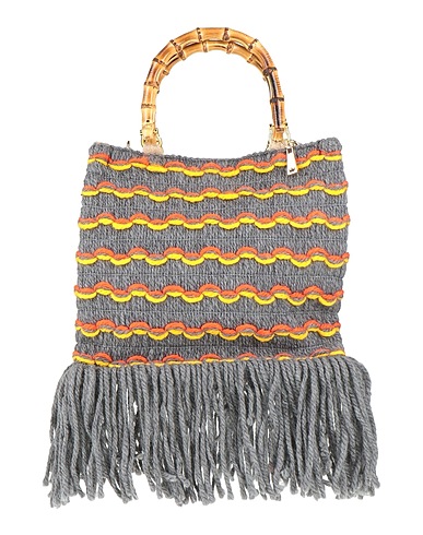 LA MILANESA Handbag Grey 55% Cotton, 45% Acrylic