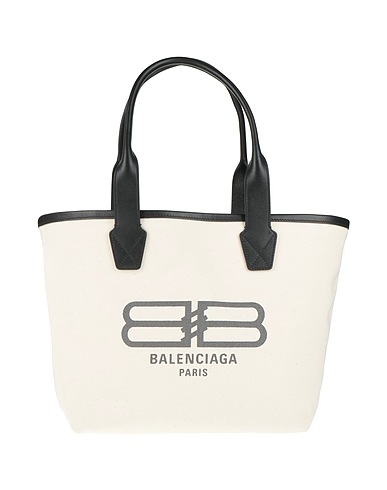BALENCIAGA Handbag Off white Organic cotton, Leather