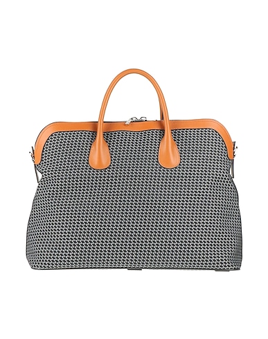 VALEXTRA Handbag Tan Leather, Textile fibres