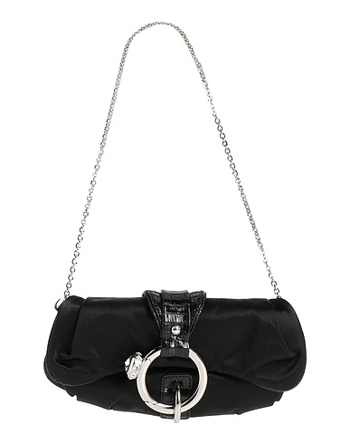 TOD'S Handbag Black Leather, Textile fibres