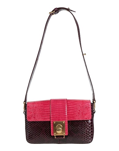 TOD'S Shoulder bag Dark purple Python skin, Lizard skin