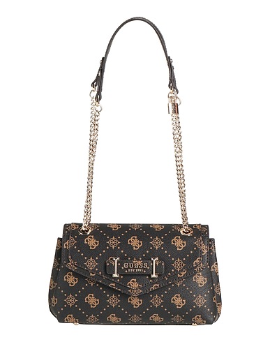 GUESS Shoulder bag Dark brown 100% Polyurethane