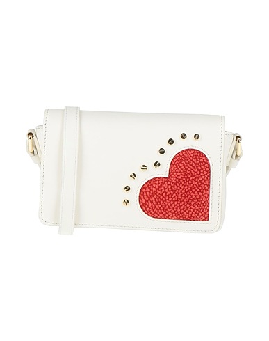 BORBONESE Cross-body bags Ivory 100% Leather