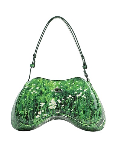 DIESEL Handbag Green 100% Polyurethane, Zinc alloy, Brass, Iron
