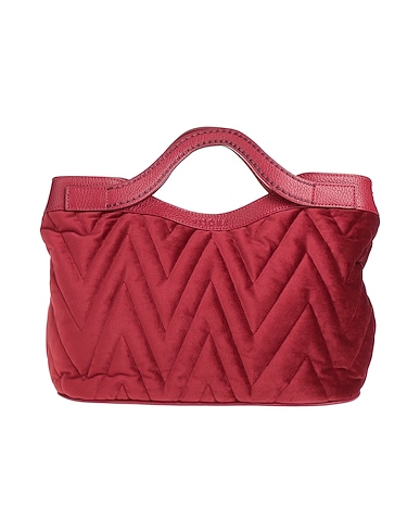 PLINIO VISONA' Handbag Burgundy Leather, Textile fibers