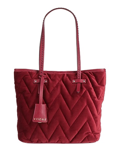 PLINIO VISONA' Borsa a mano Bordeaux Fibre tessili