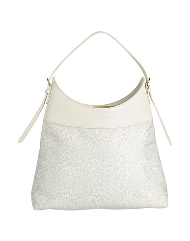 BORBONESE Handbag Off white 100% Polyester