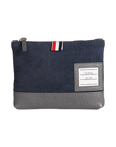 THOM BROWNE Handbag Navy 100% Cotton, Calfskin