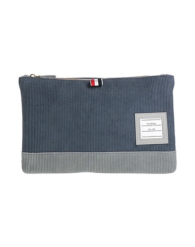 THOM BROWNE ハンドバッグ ブルーグレー コットン 100% / 牛革（カーフ）
