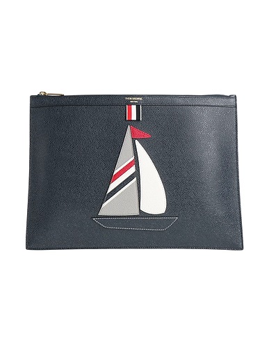 THOM BROWNE Handbag Navy blue 100% Calfskin