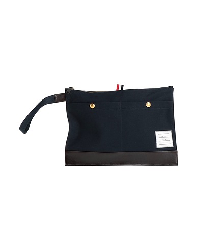 THOM BROWNE Handbag Midnight blue 100% Cotton, Calfskin