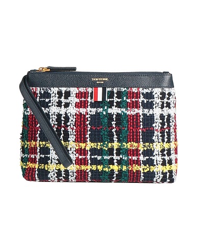 THOM BROWNE Handbag Midnight blue Leather, Textile fibres