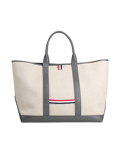 THOM BROWNE Handbag Light grey Textile fibres, Leather