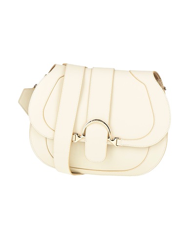 BORBONESE Cross-body bags Ivory 100% Leather