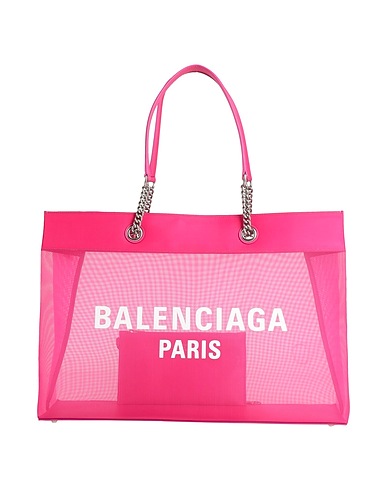 BALENCIAGA Handbag Fuchsia Textile fibers, Leather