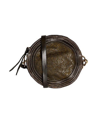 CATERINA LUCCHI Across-body bag GOLD Military green Cow leather, Calfskin