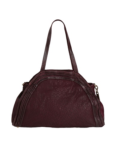 CATERINA LUCCHI Schultertasche GOLD Pflaume Kalbsleder