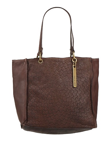 CATERINA LUCCHI Handbag GOLD Dark brown Cow leather, Calfskin